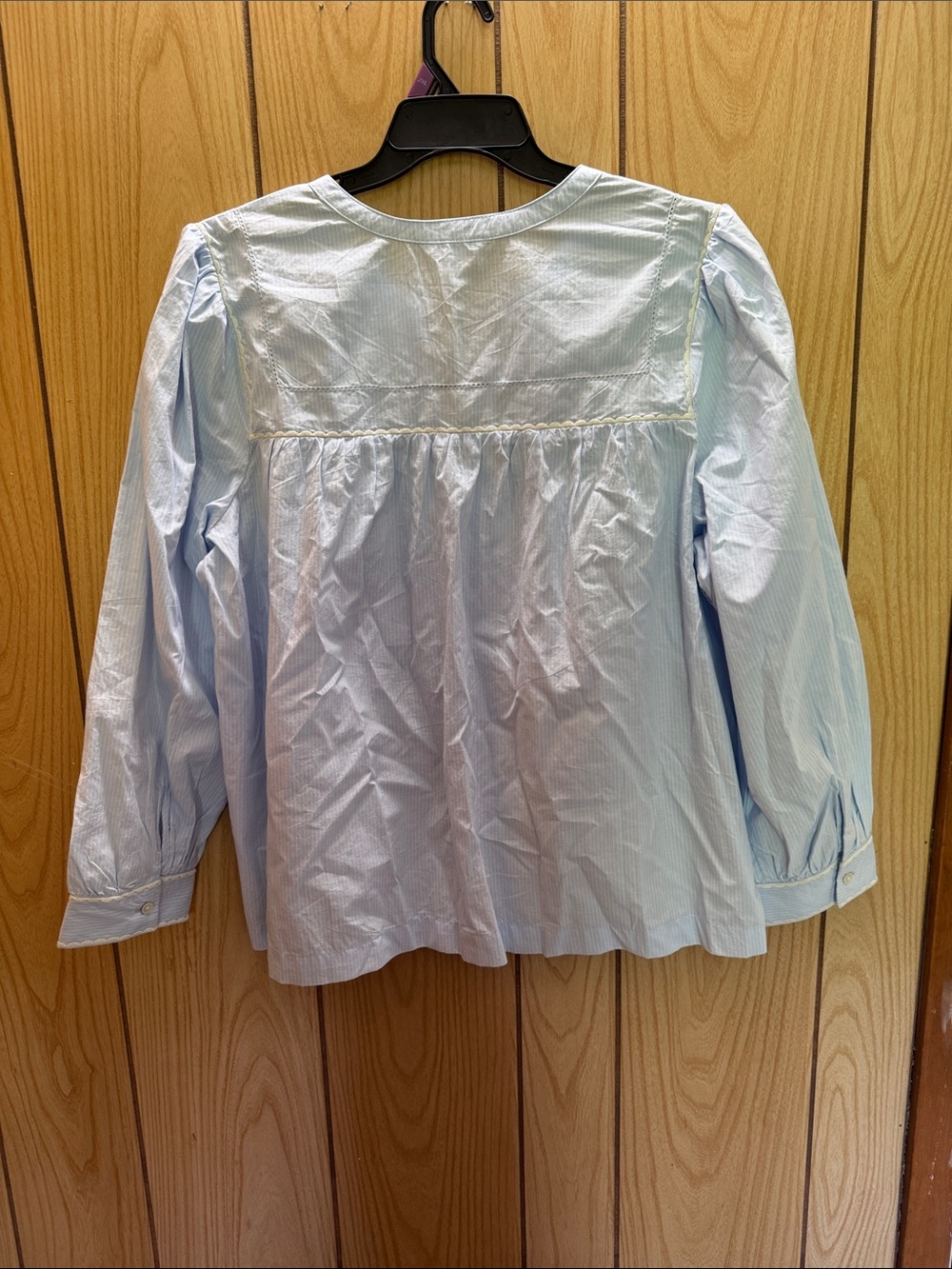 Time and Tru Light Blue Striped Button-Down Shirt - Picture 4 of 6